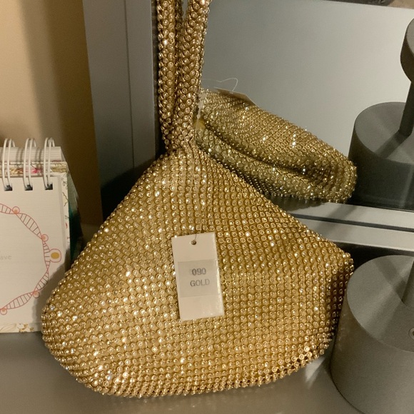 Handbags - Gold Sequin Evening Clutch Bag
